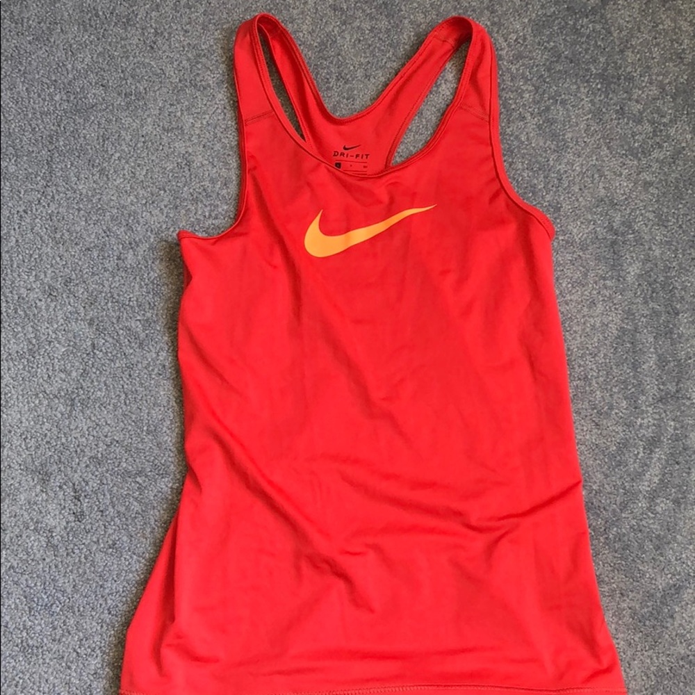 orangey/pink nike workout tank